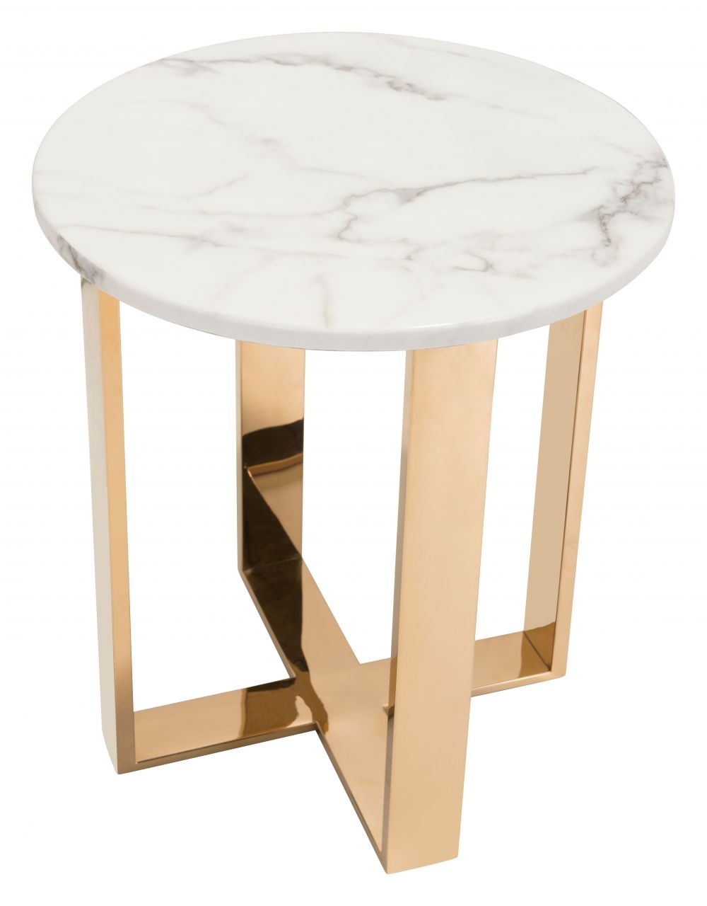 white and gold side table
