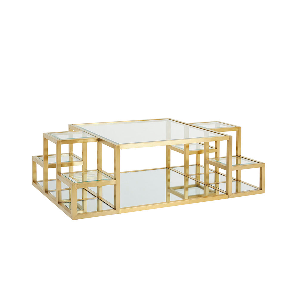gold glass coffee table