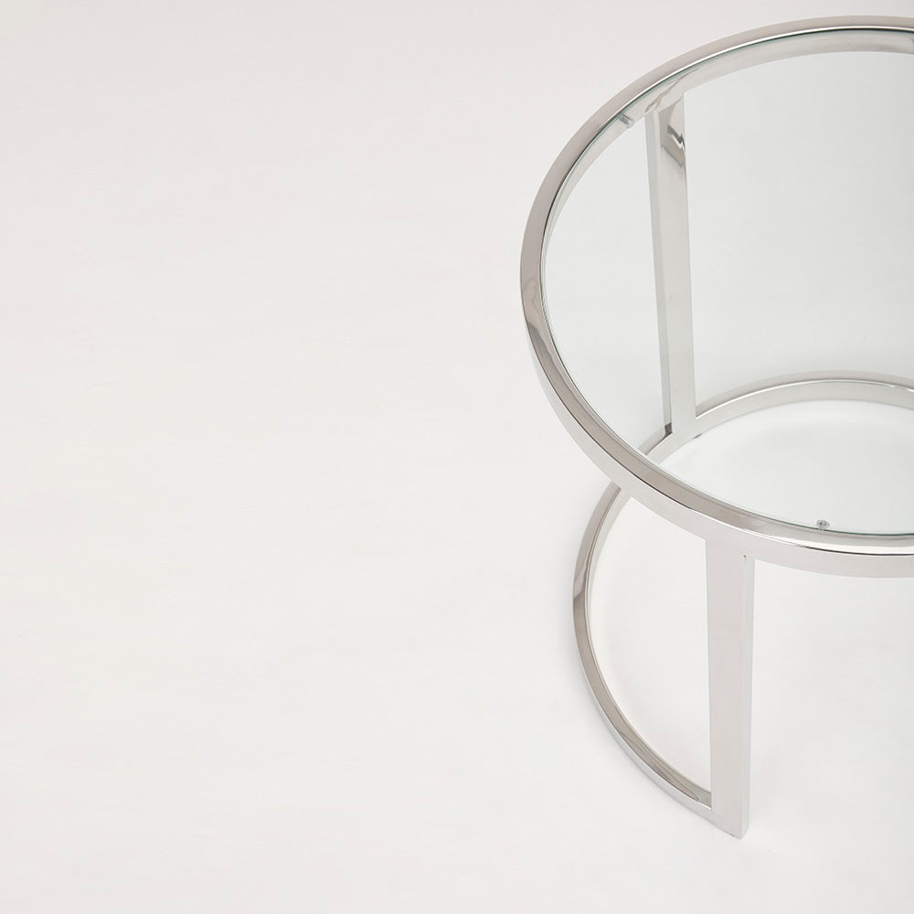 glass side table
