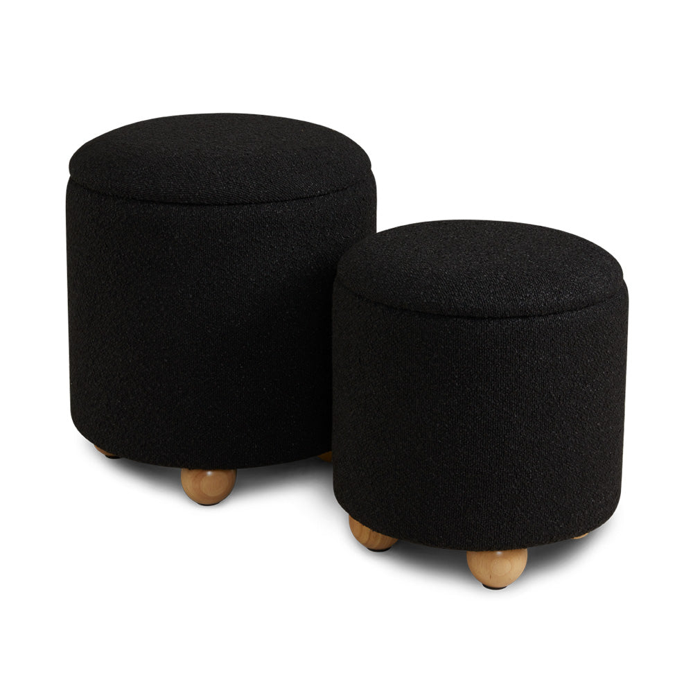 black fabric ottoman