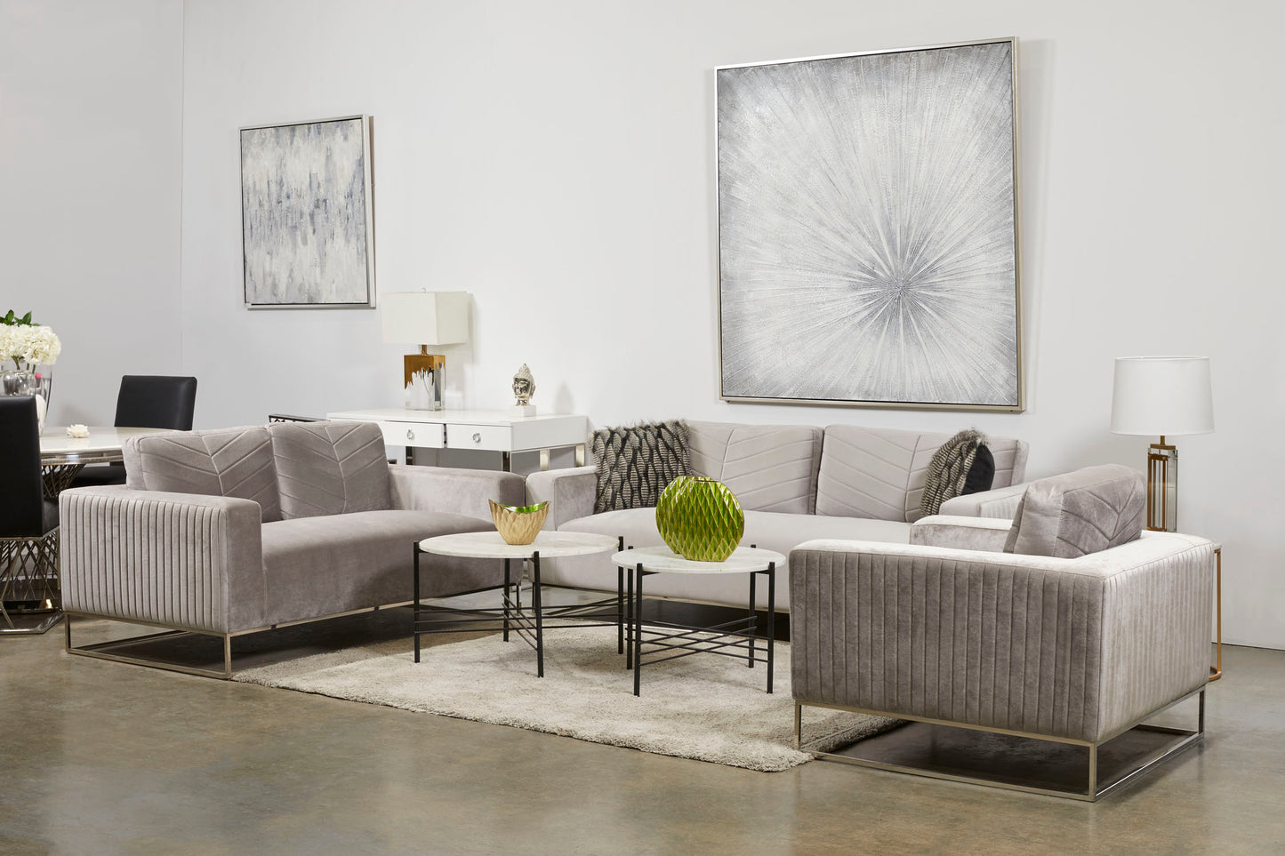 dark grey sofa set