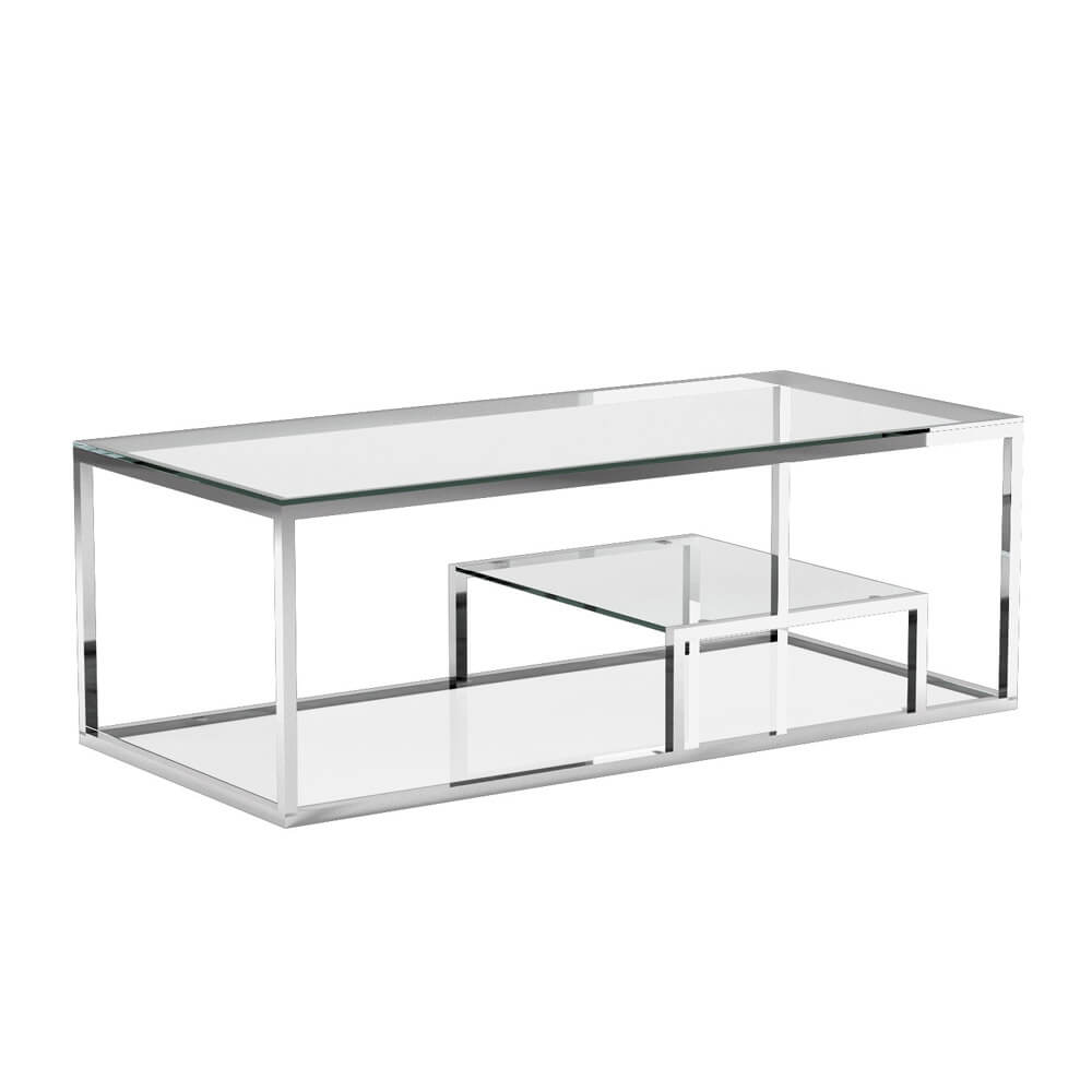silver glass coffee table
