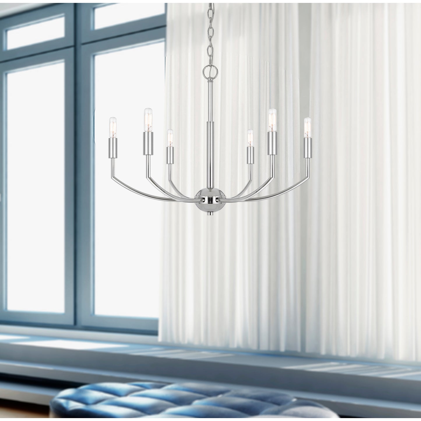 silver chandeliers
