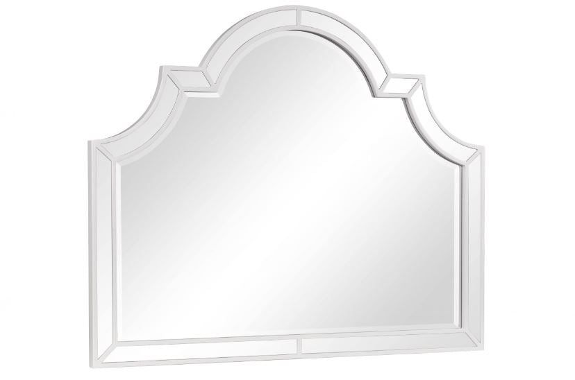 white frame mirror