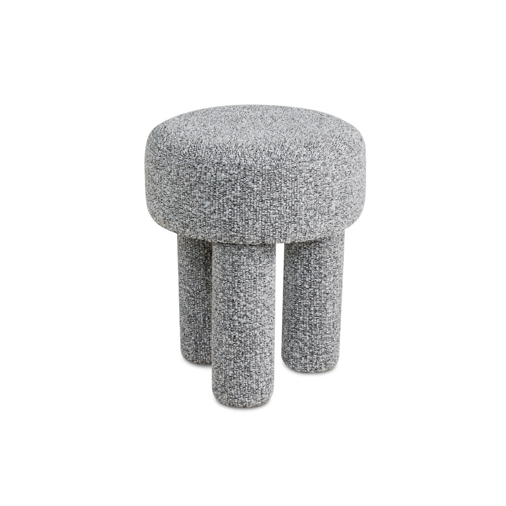 grey fabric ottoman