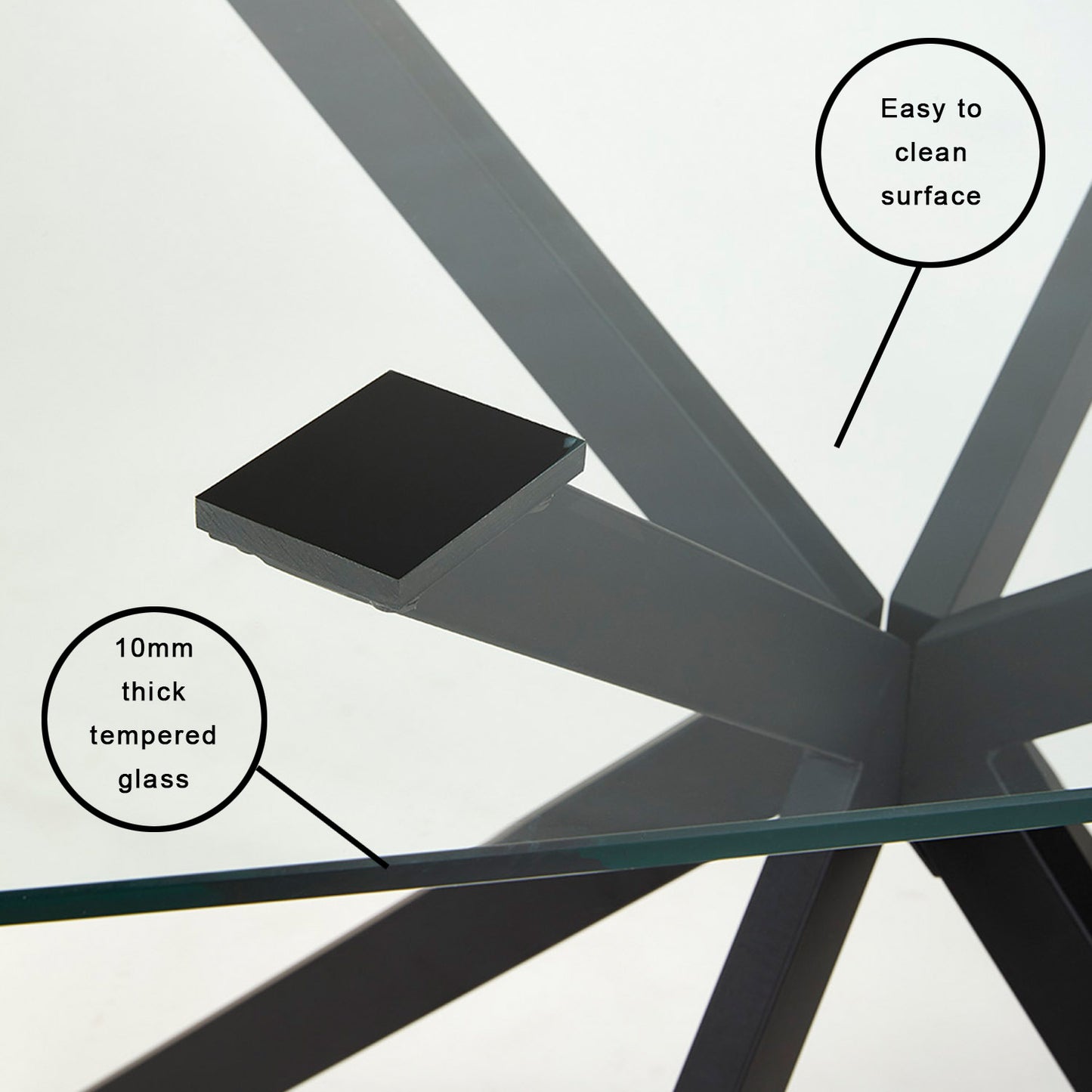black legs dining table