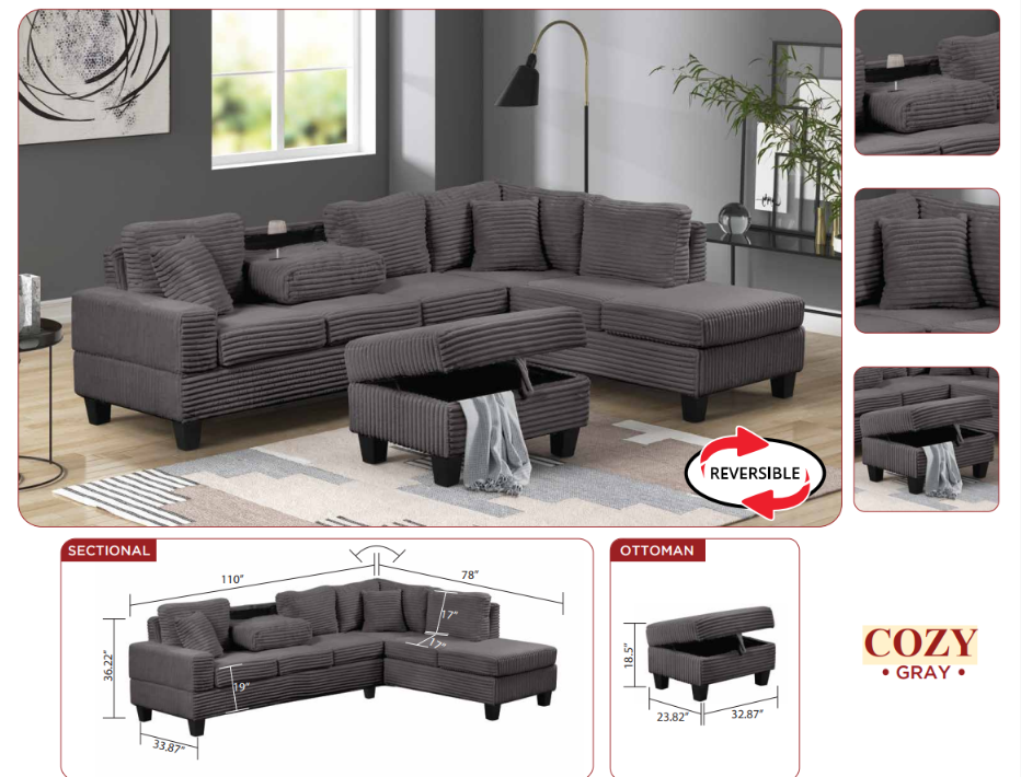 grey sofa sectional