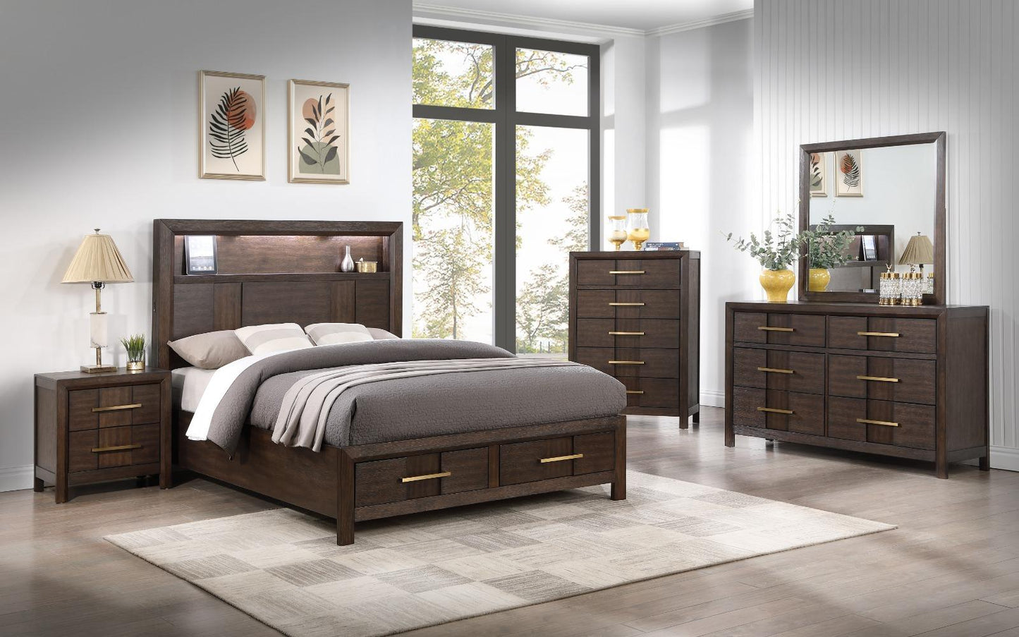 dark walnut bedroom set