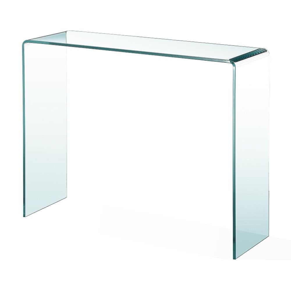 glass console table