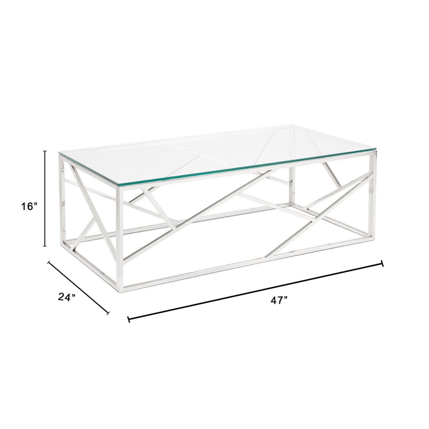 silver glass coffee table