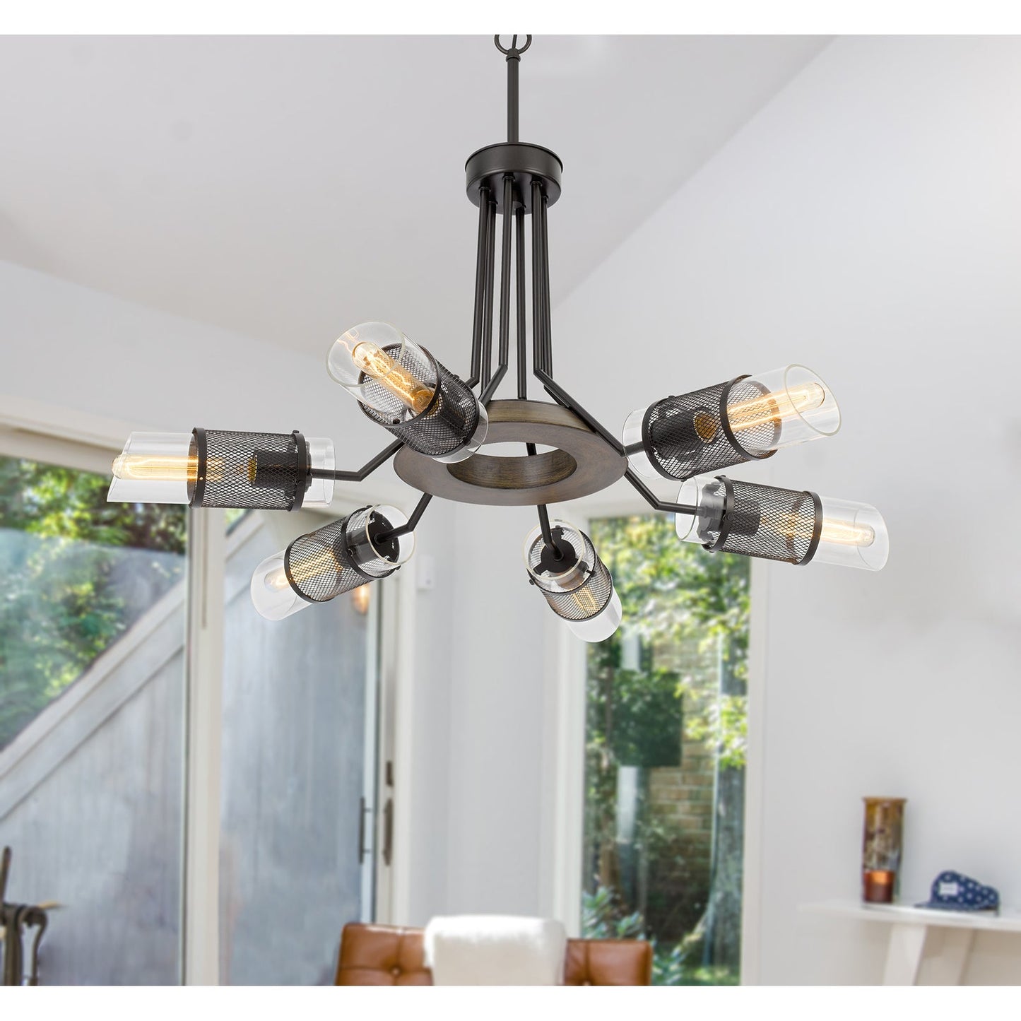black chandeliers