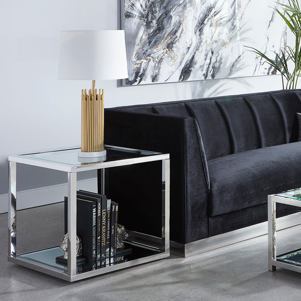 silver end table