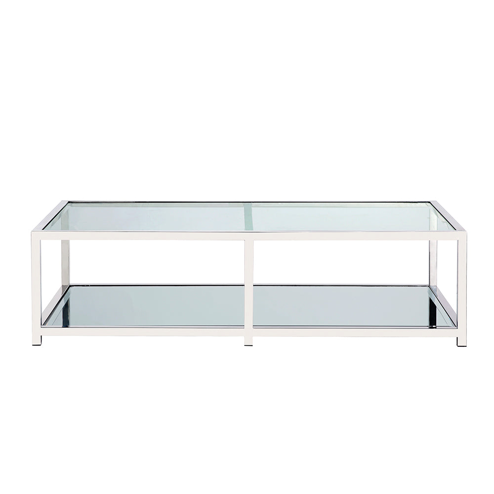 silver glass coffee table