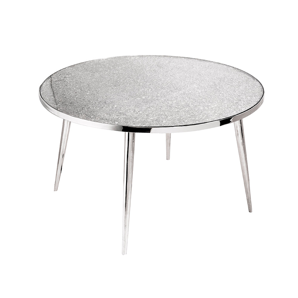 silver metal coffee table