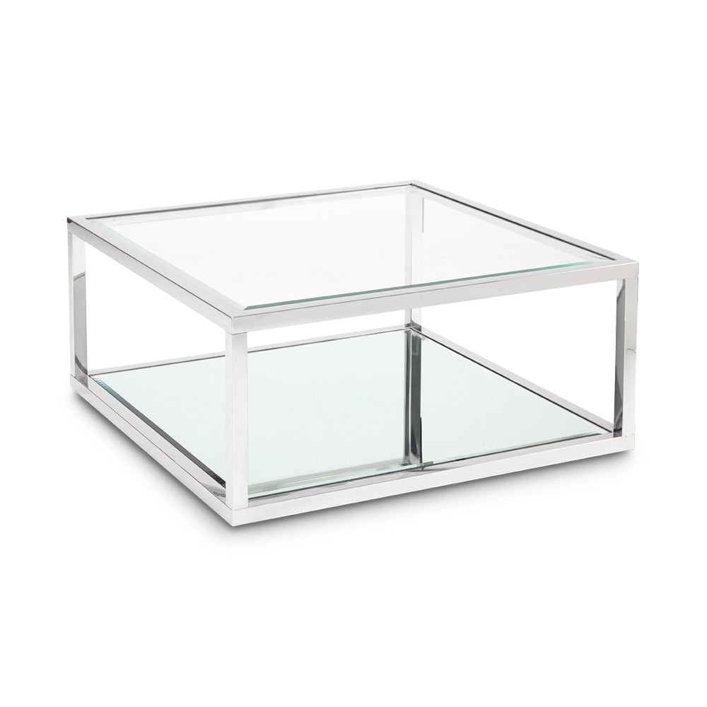 silver glass coffee table