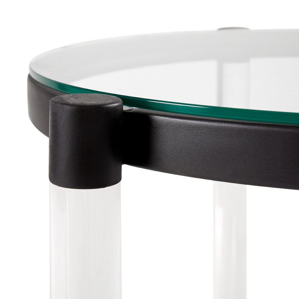 glass end table