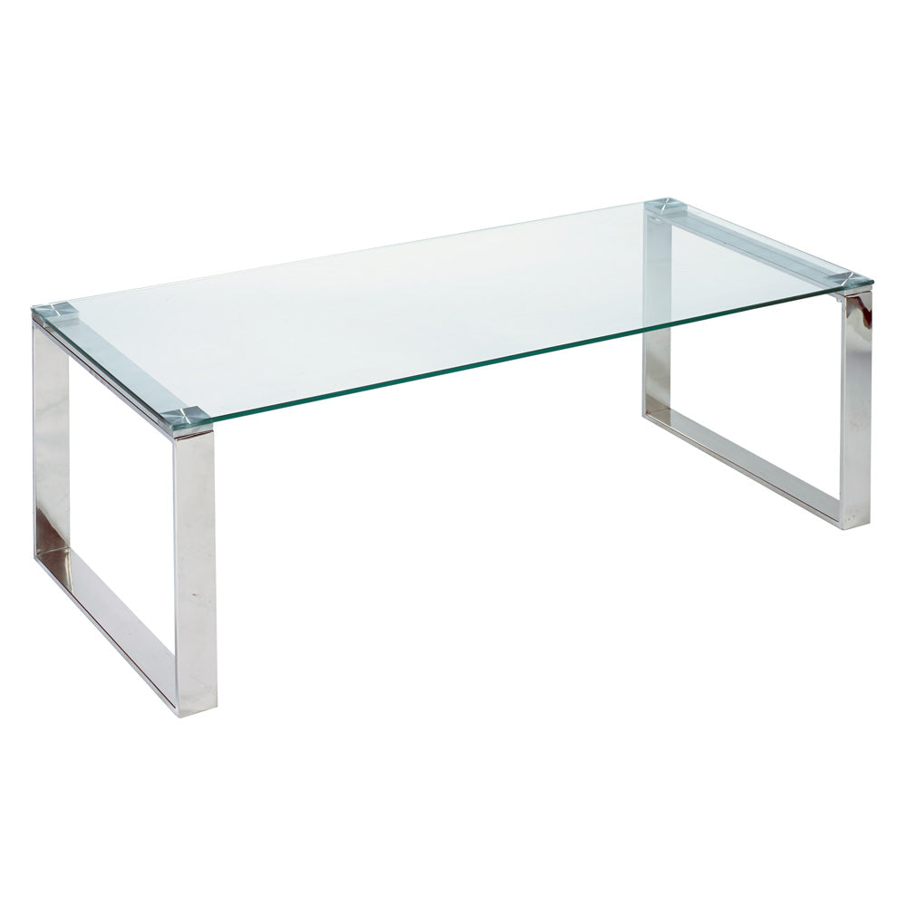 silver glass coffee table