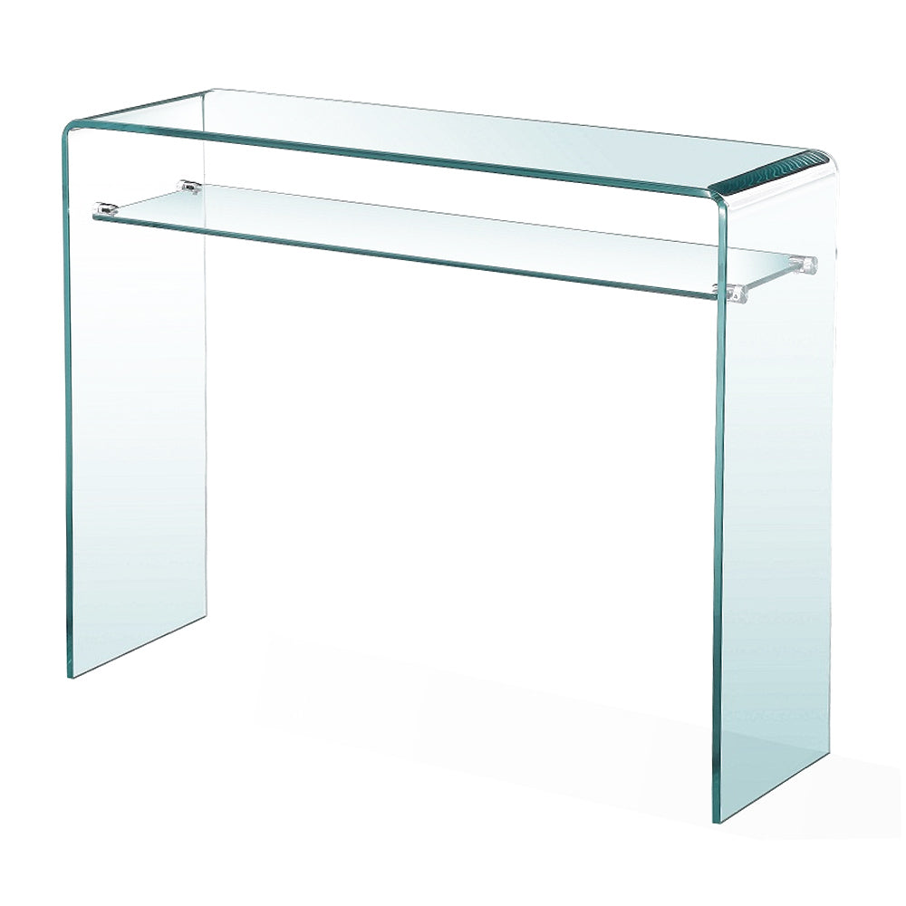 glass console table