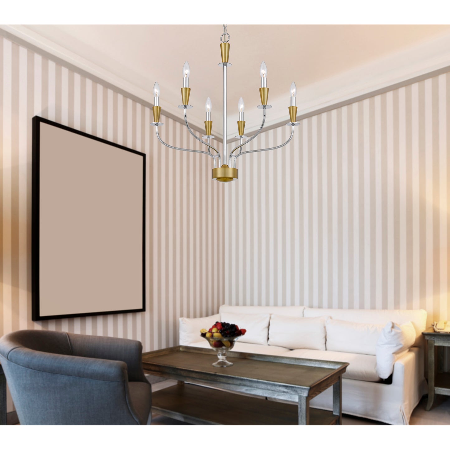 silver chandeliers
