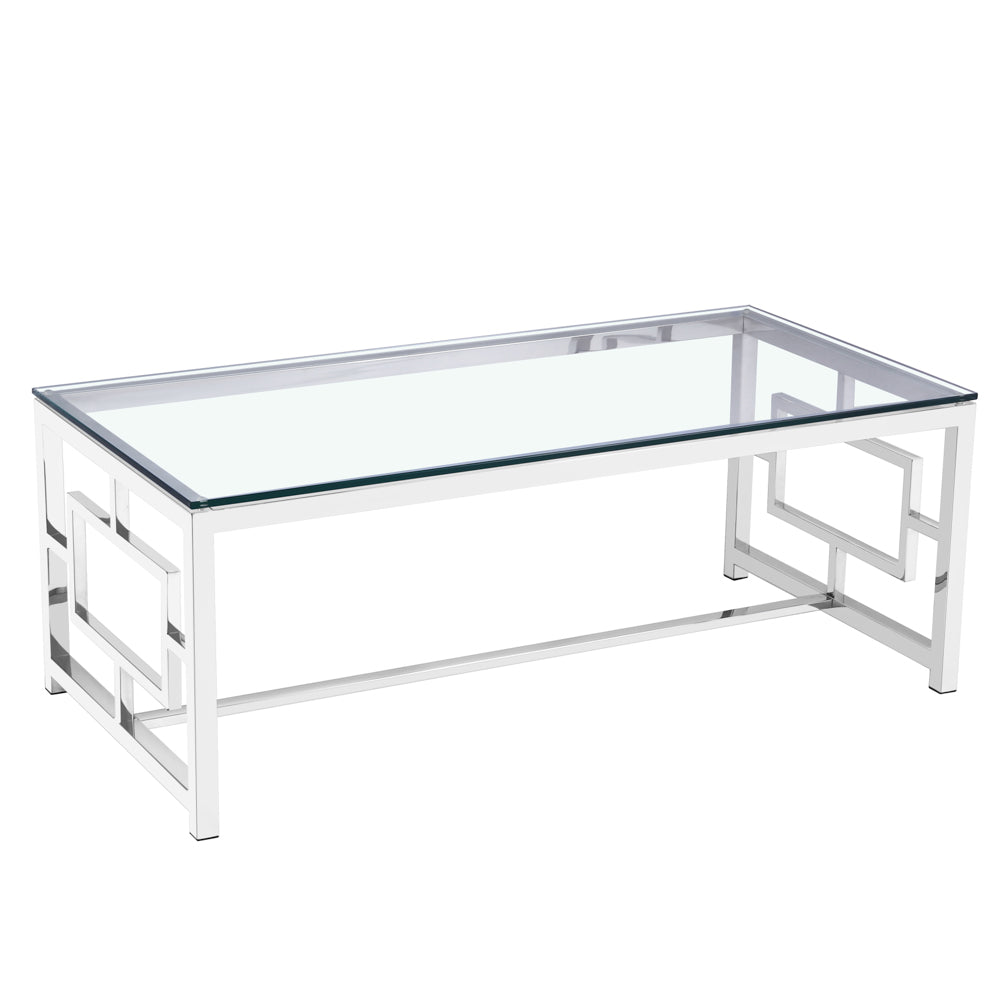 silver glass coffee table