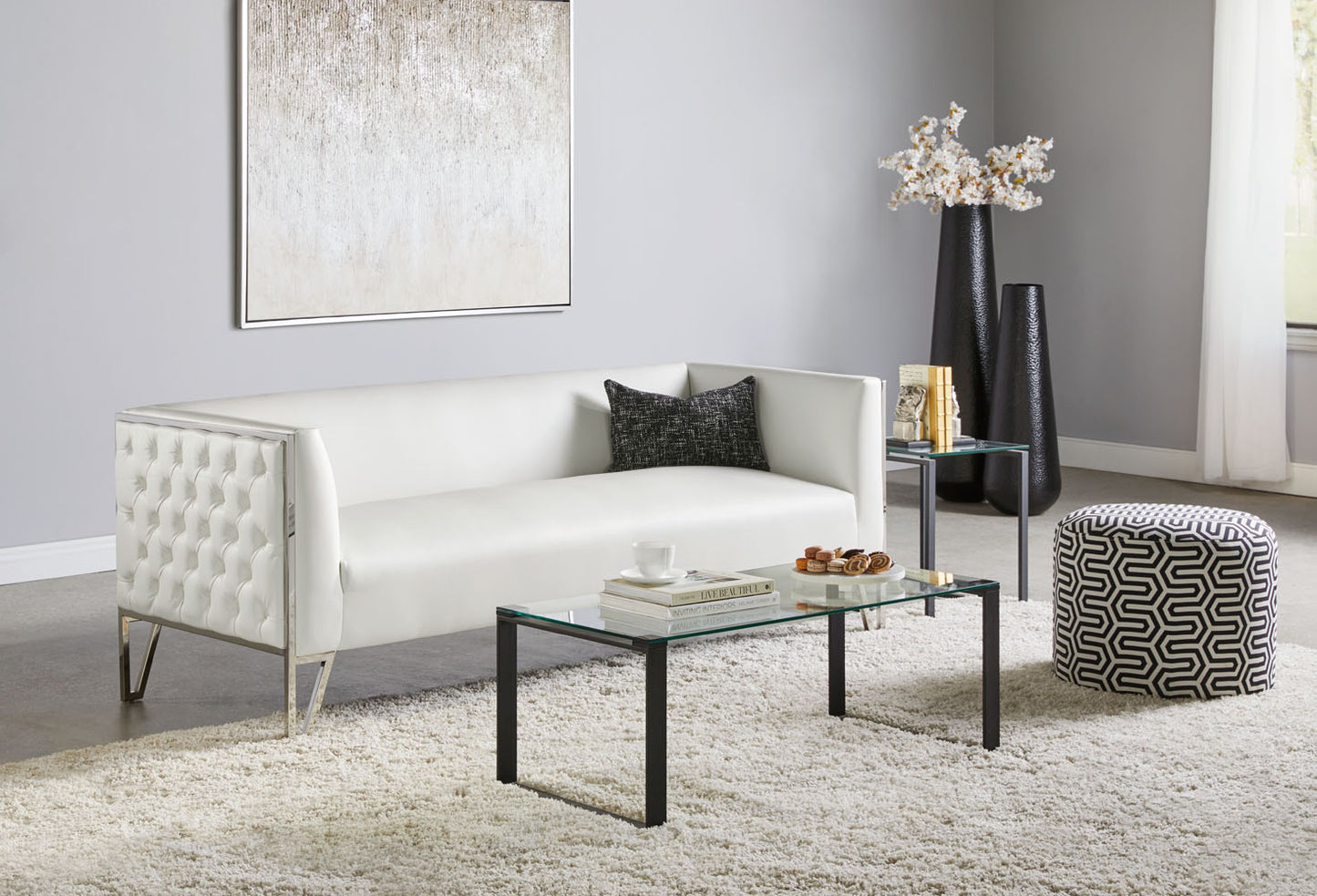 glass end table