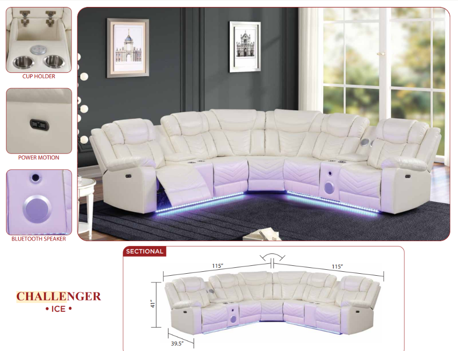 modern recliner sectional