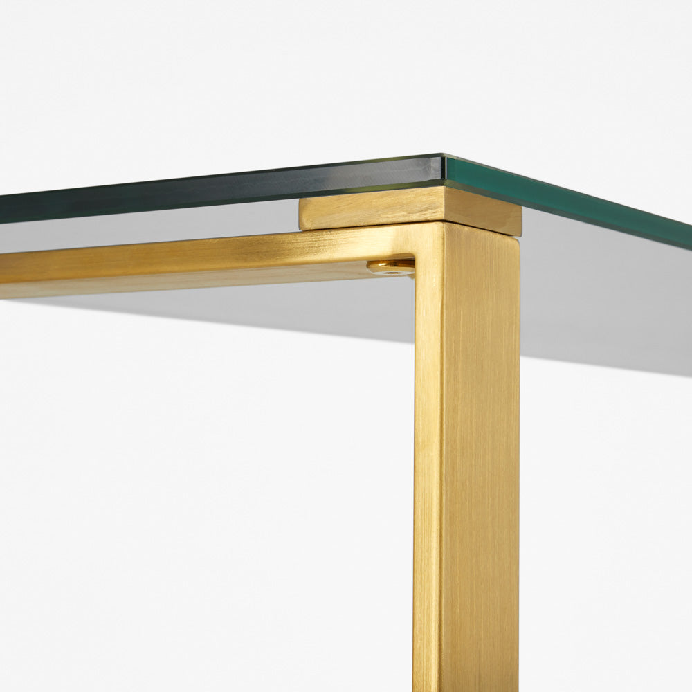 glass console table