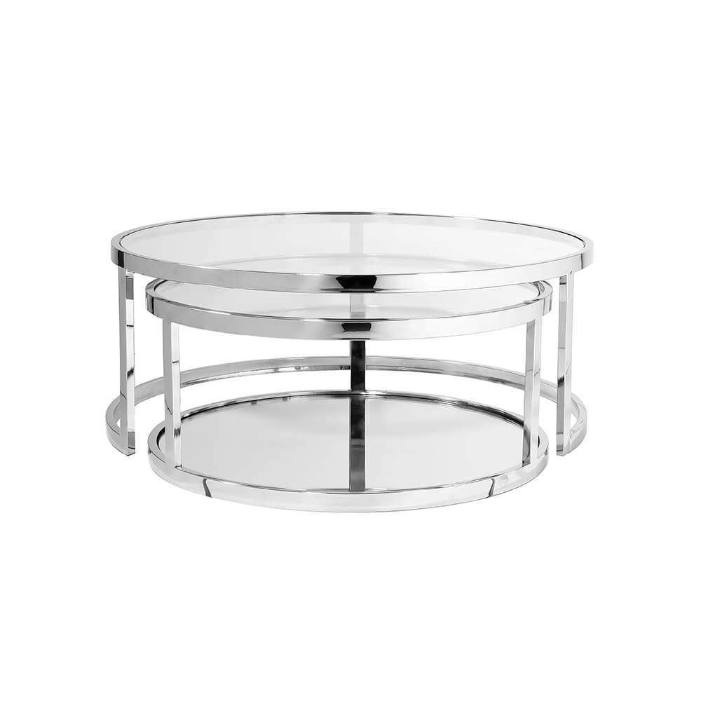silver center table set