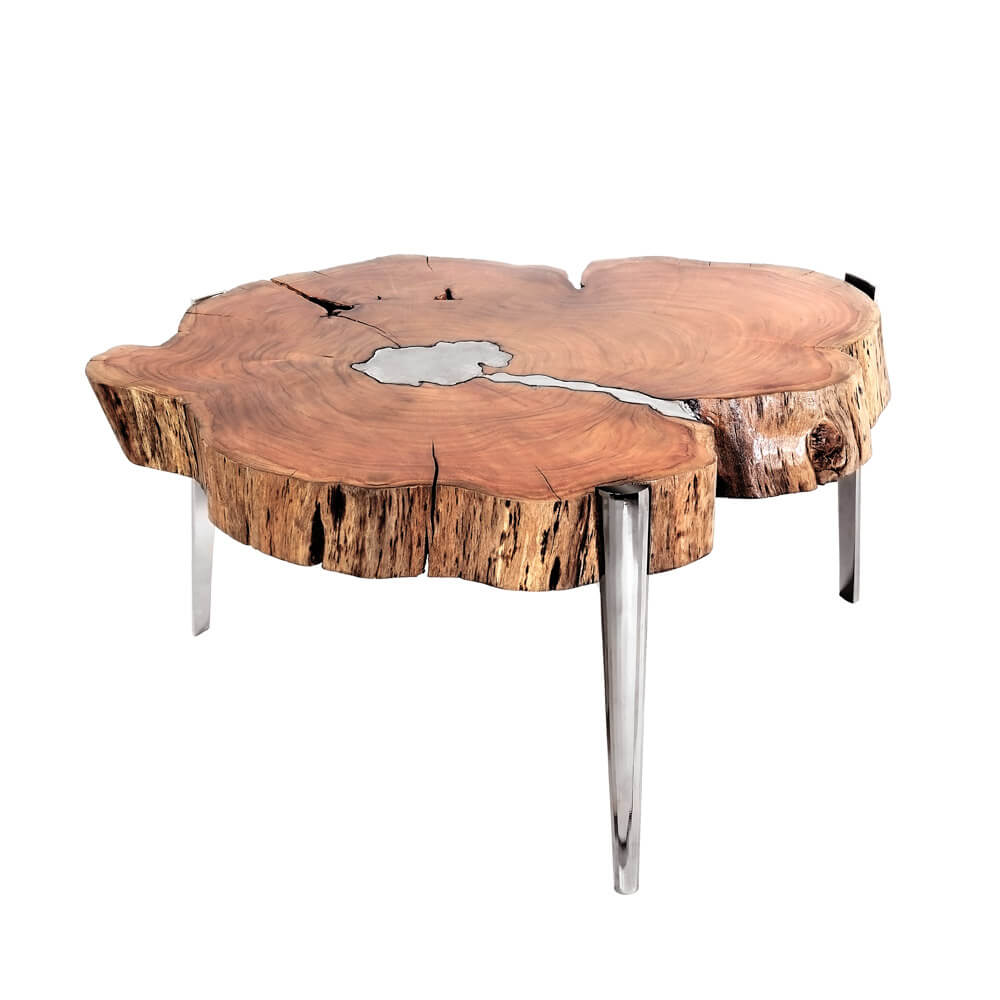 silver wood coffee table
