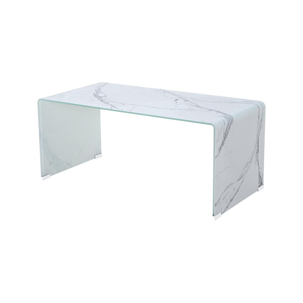 white glass coffee table
