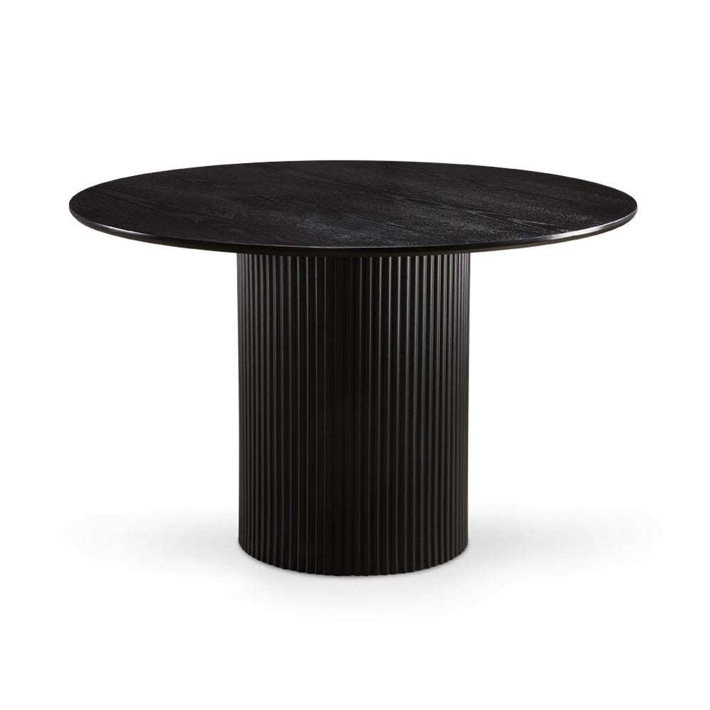 black dining table
