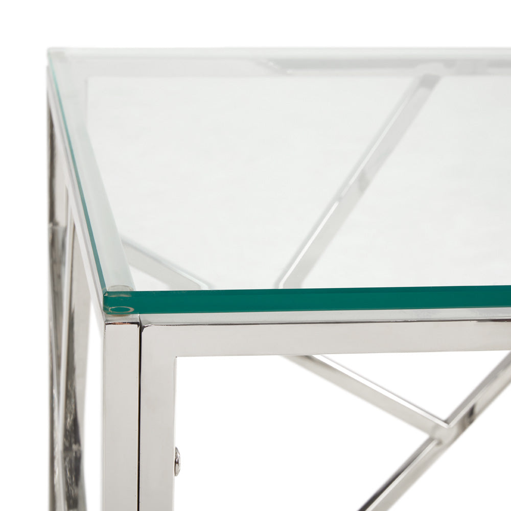 glass console table