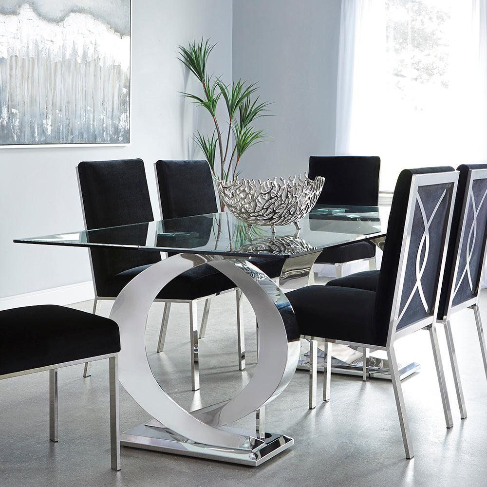steel legs dining table
