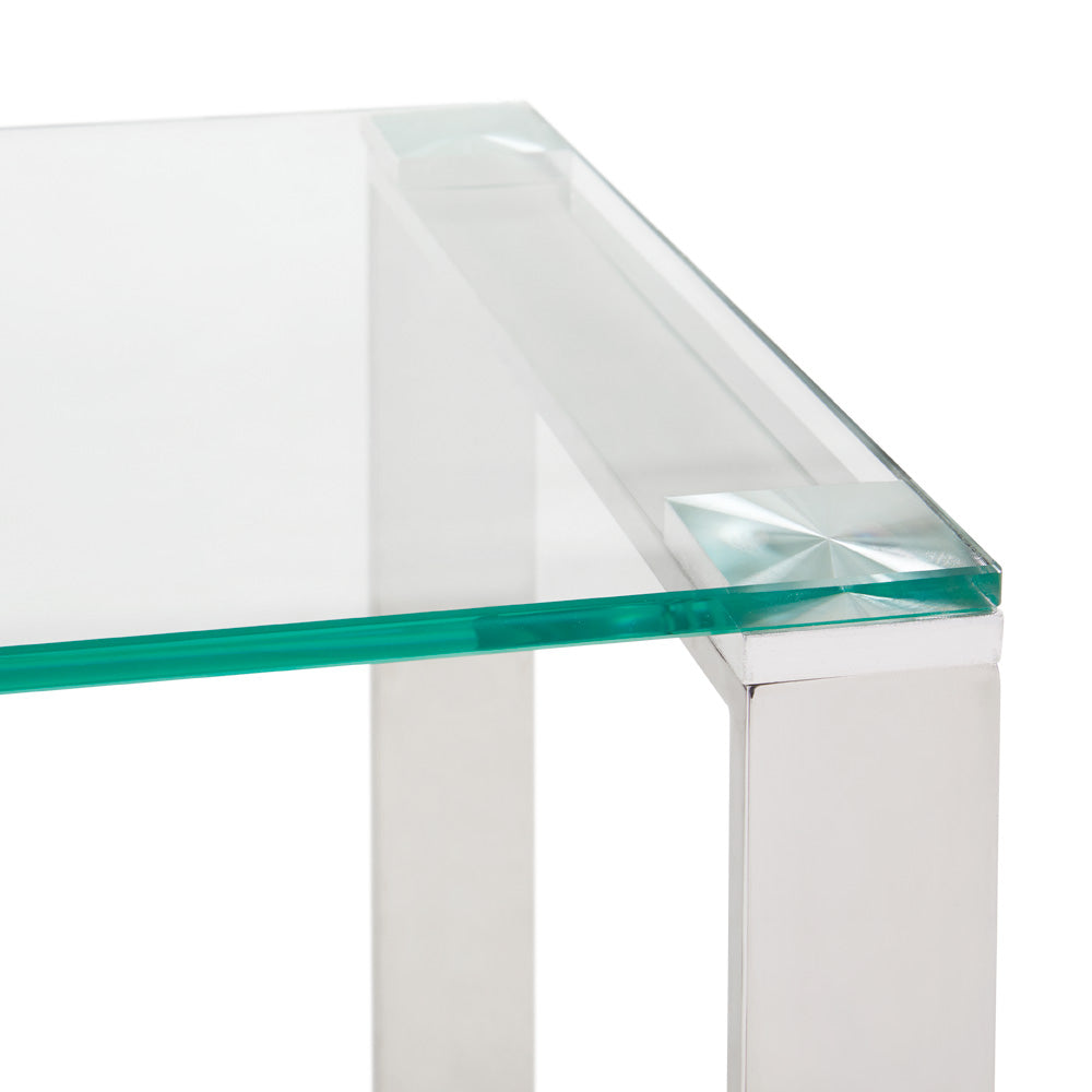glass console table