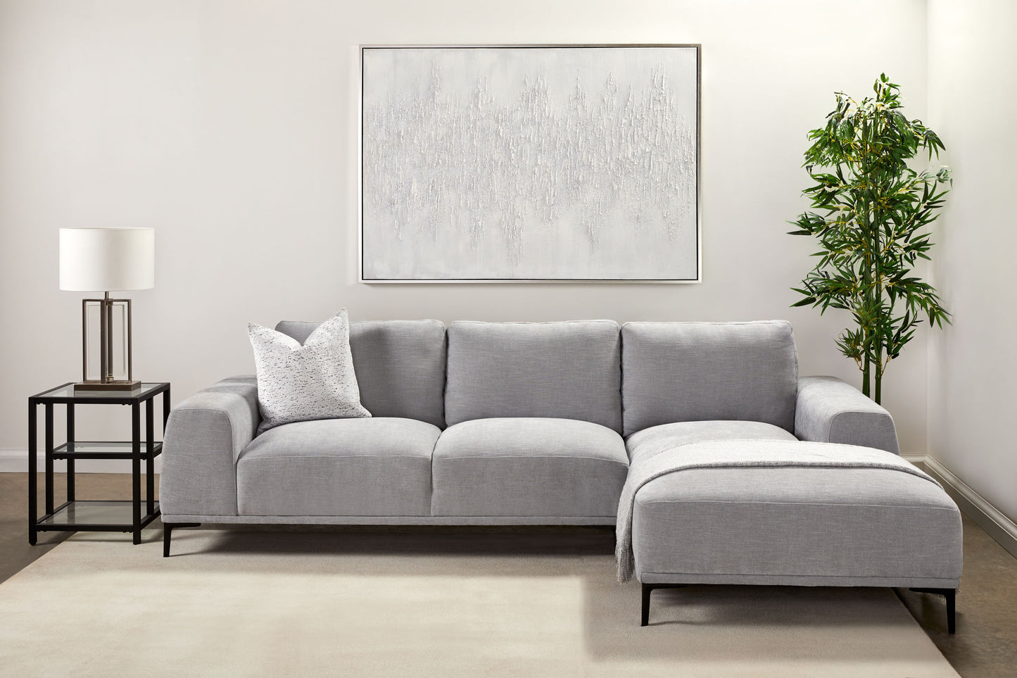 light grey fabric sofa sectional