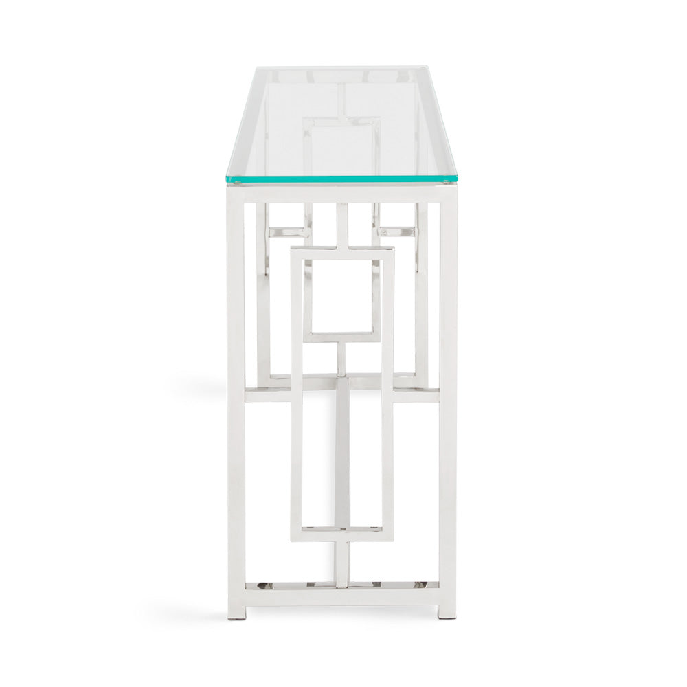 silver console table