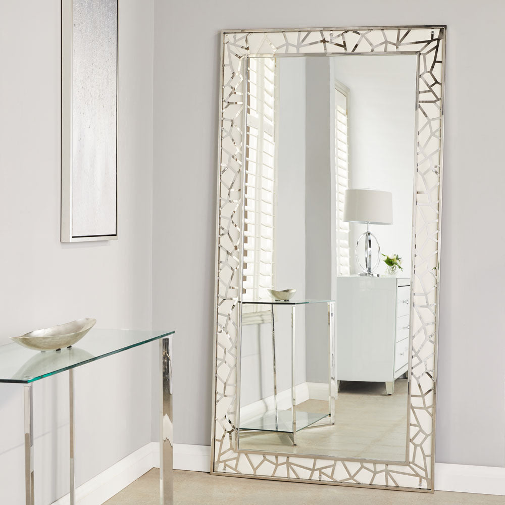 white floor mirror