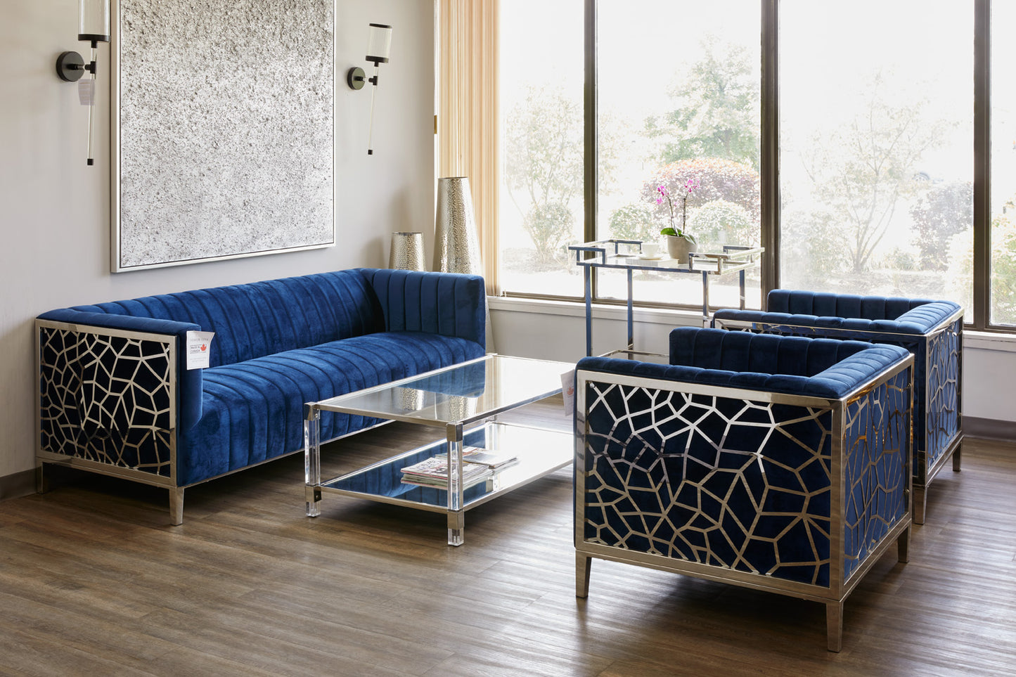 blue sofa set