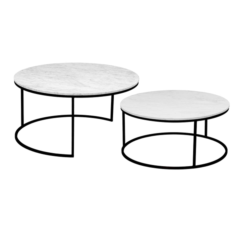 black marble coffee table set