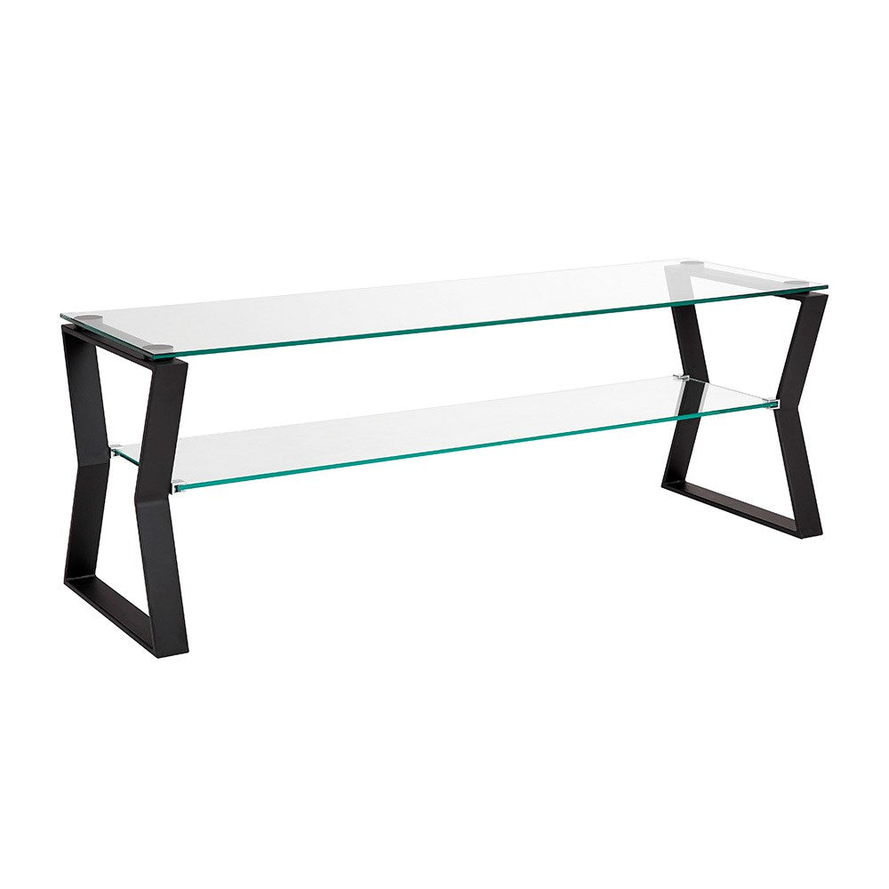 glass tv shelf