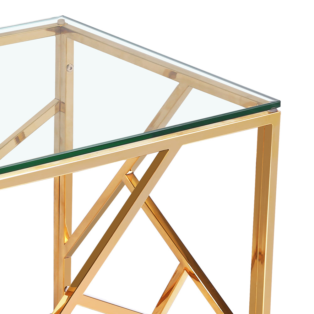 glass side table