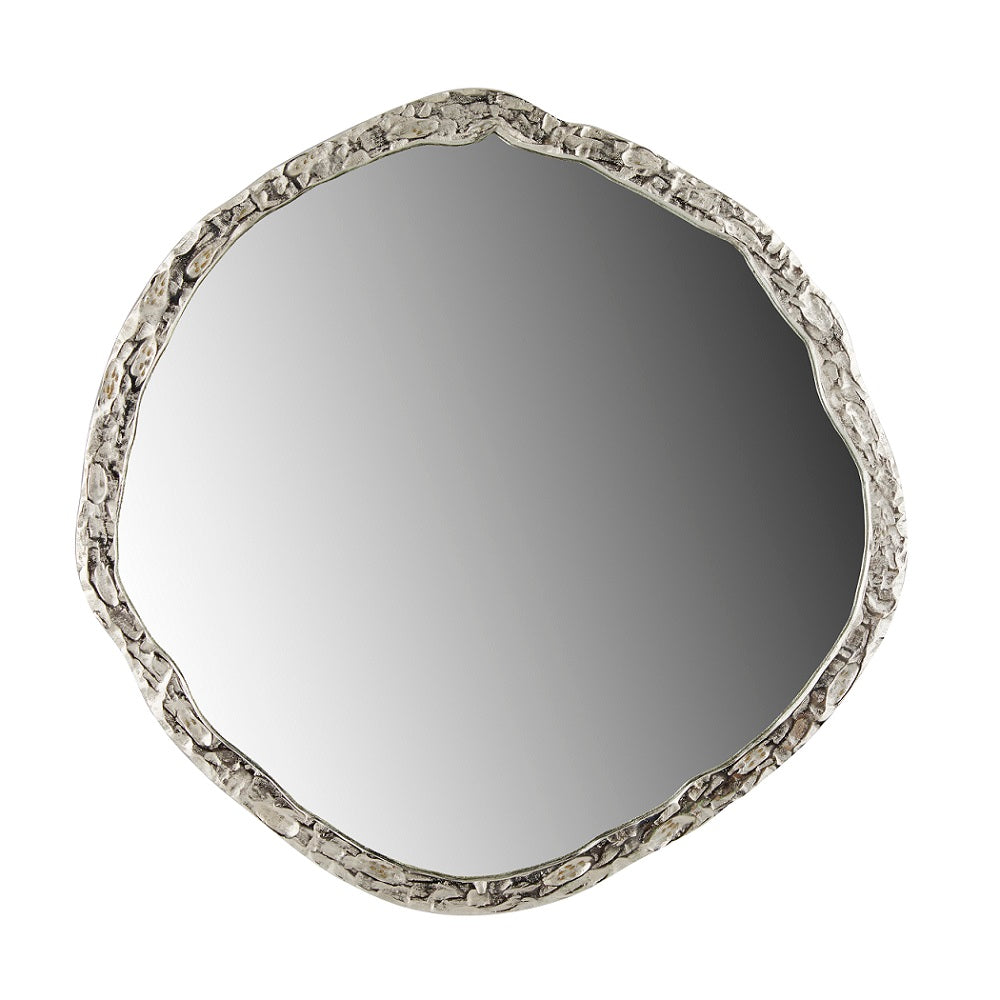 silver wall mirror