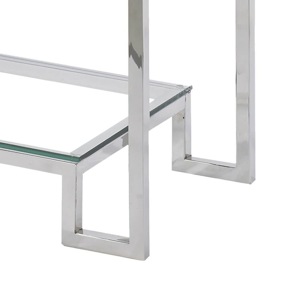 silver console table