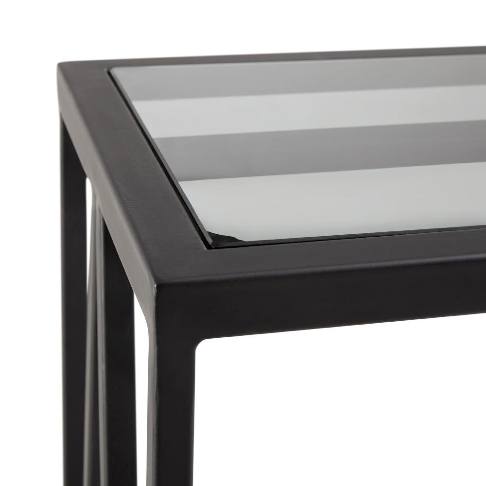 quality glass console table