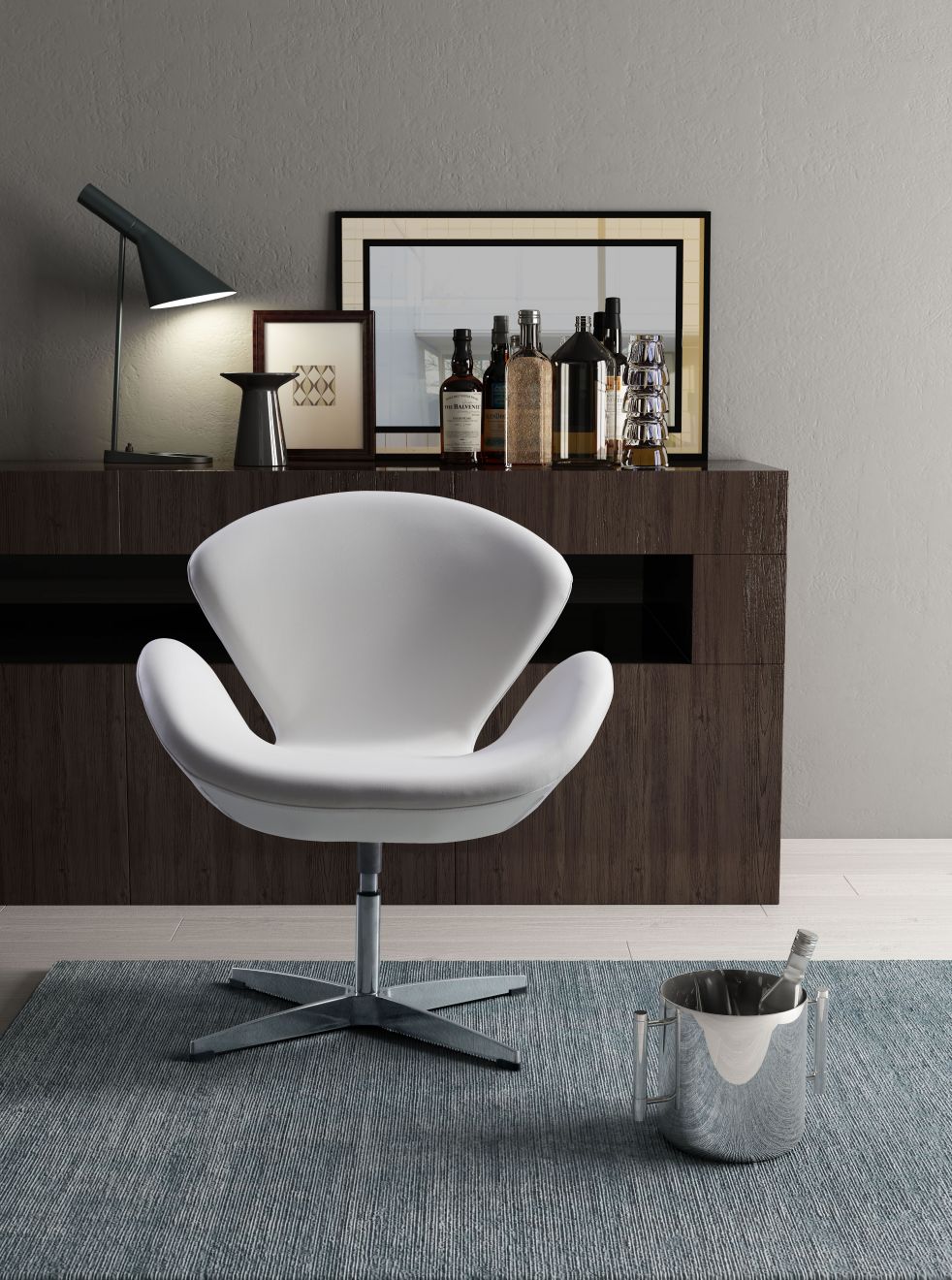 white leather accent chair