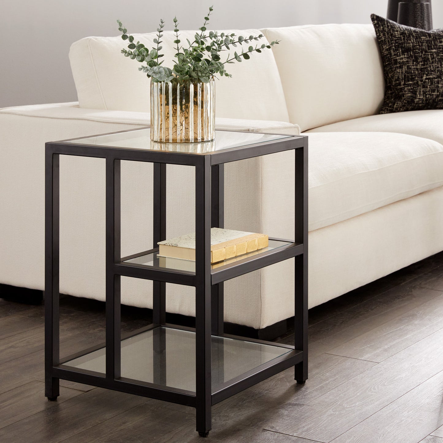 glass side table