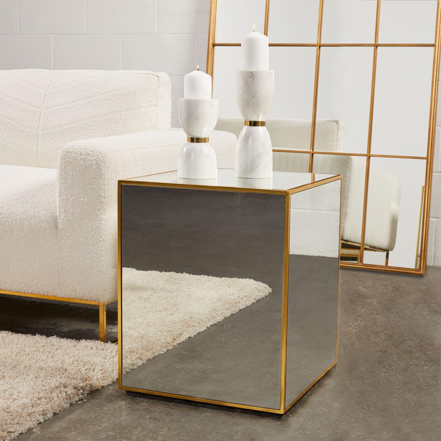 mirror end table