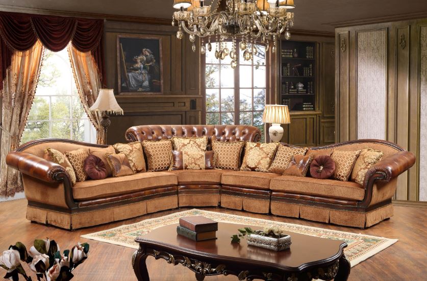 brown fabric sofa sectional
