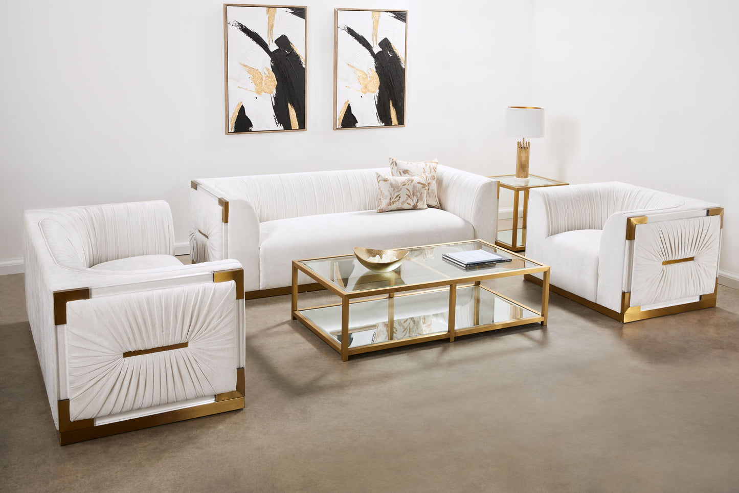 golden sofa set