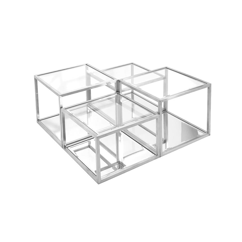 silver glass coffee table
